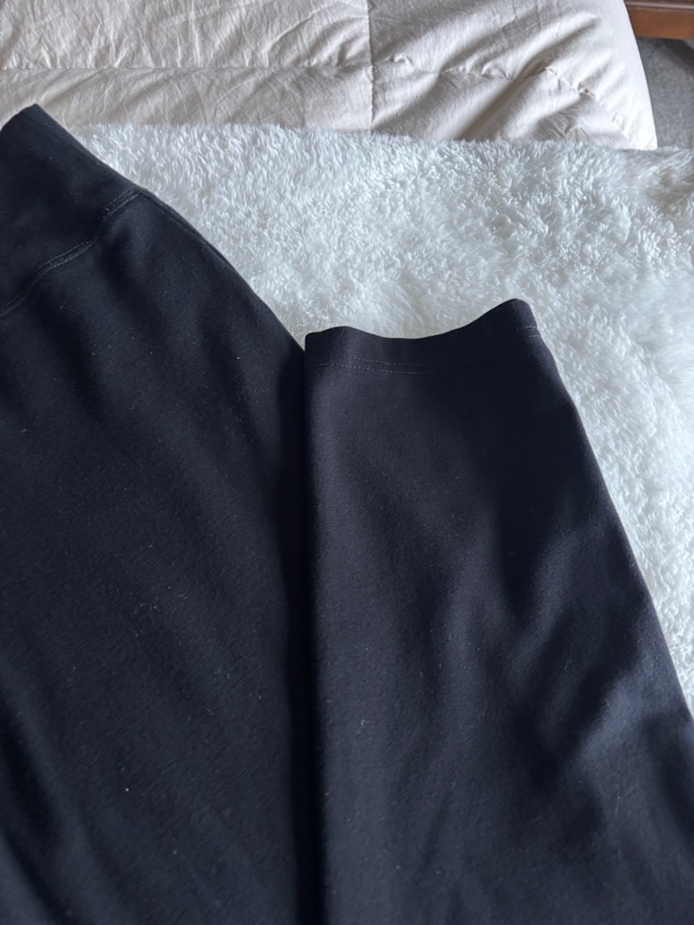 Women's Black Ponte Stretch Pants - Picture 3 of 5